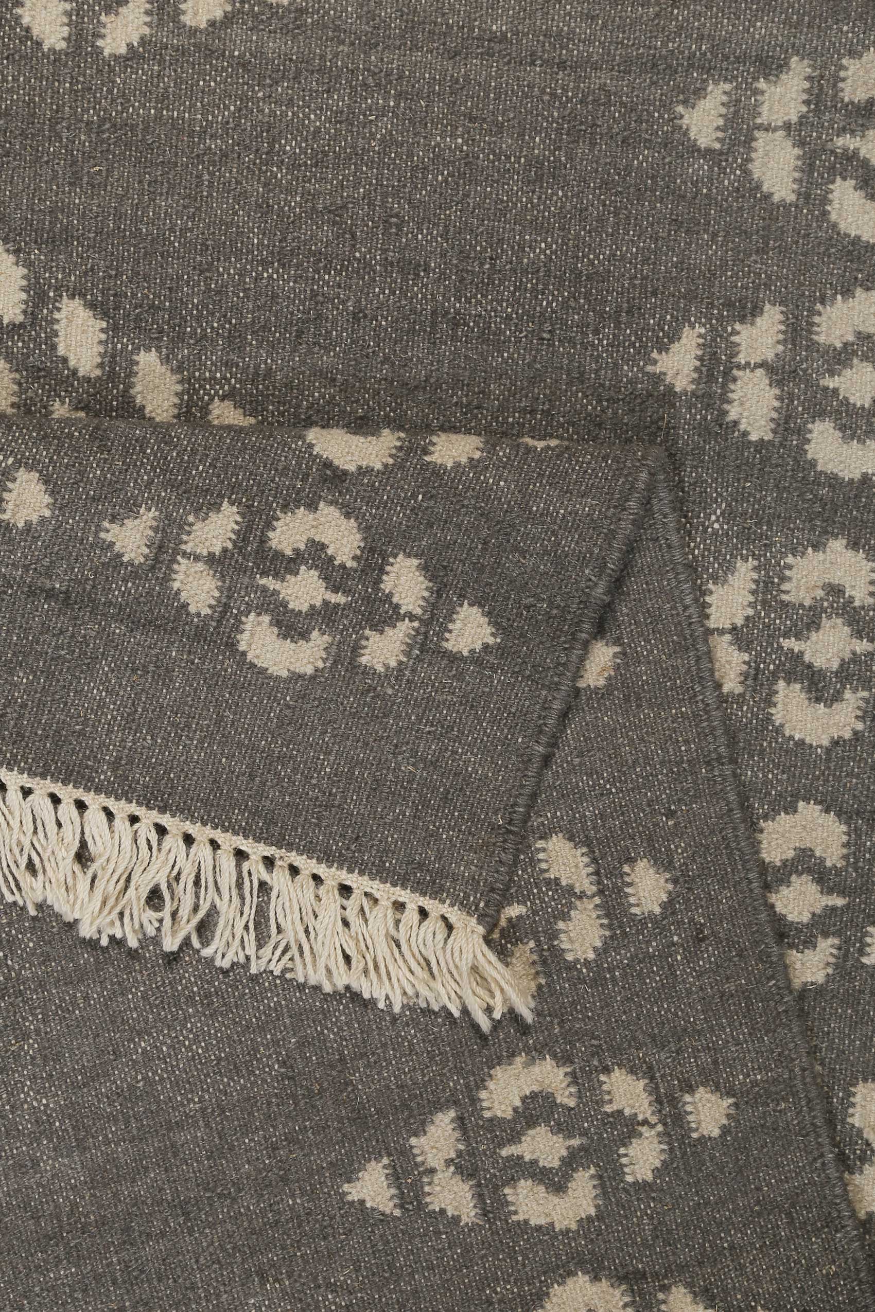 Kelim Teppich Dunkelgrau aus Wolle "Belmont" Green Looop