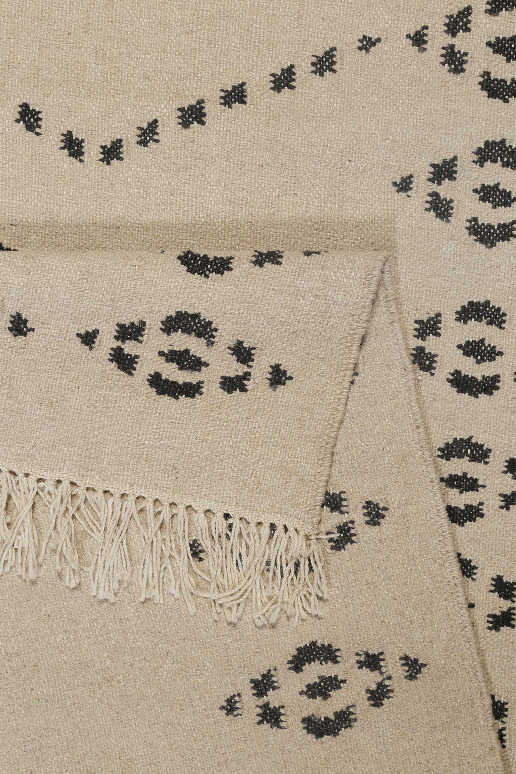 Kelim Teppich Creme Beige aus Wolle "Belmont" Green Looop