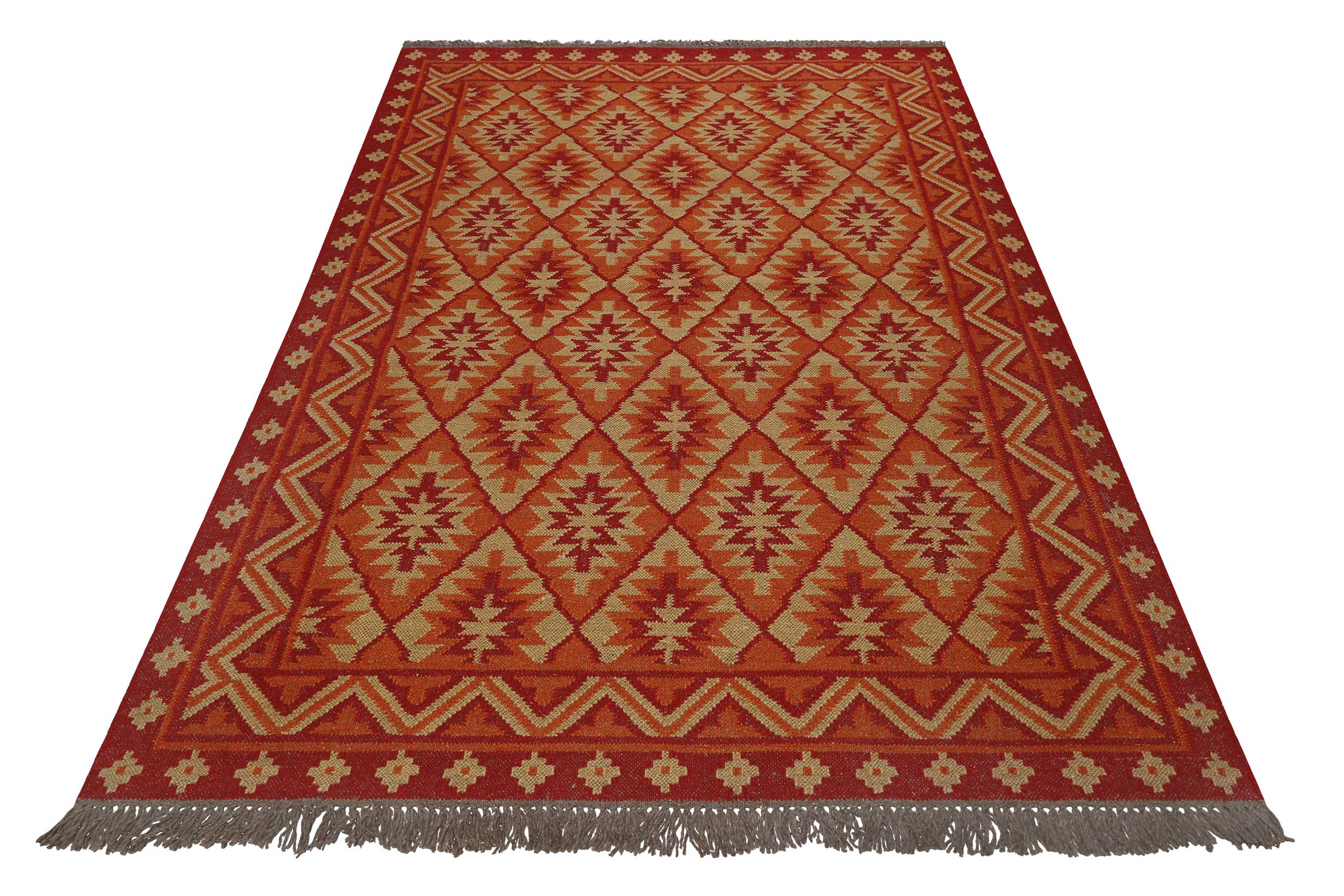 Kelim Teppich Rostrot aus Wolle "Clare" Green Looop