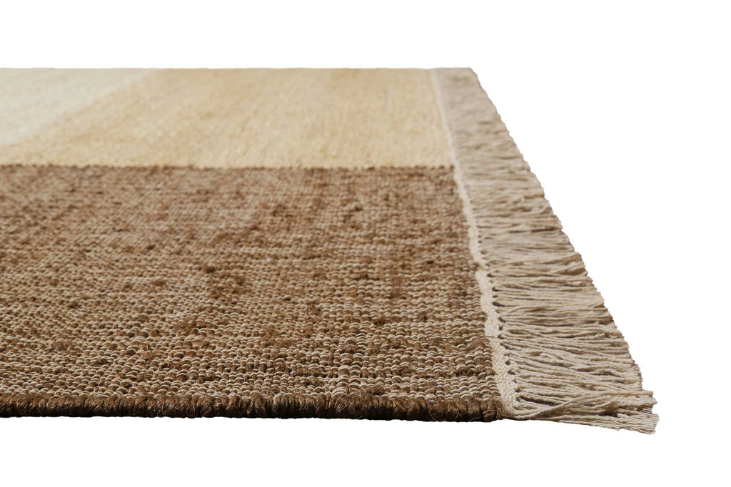 Handwebteppich Beige Braun aus Naturfaser "Valentin" Green Looop