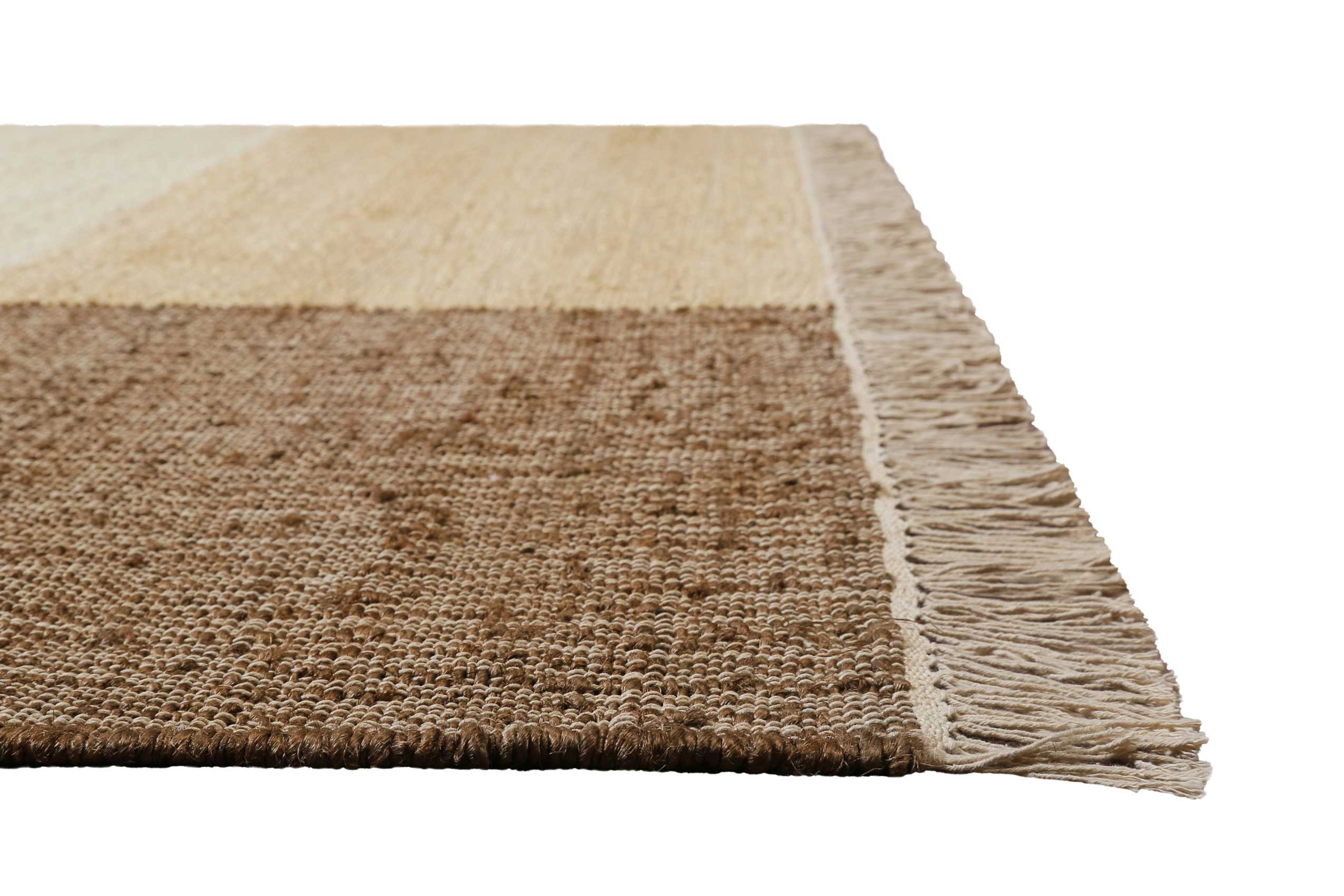 Handwebteppich Beige Braun aus Naturfaser "Valentin" Green Looop