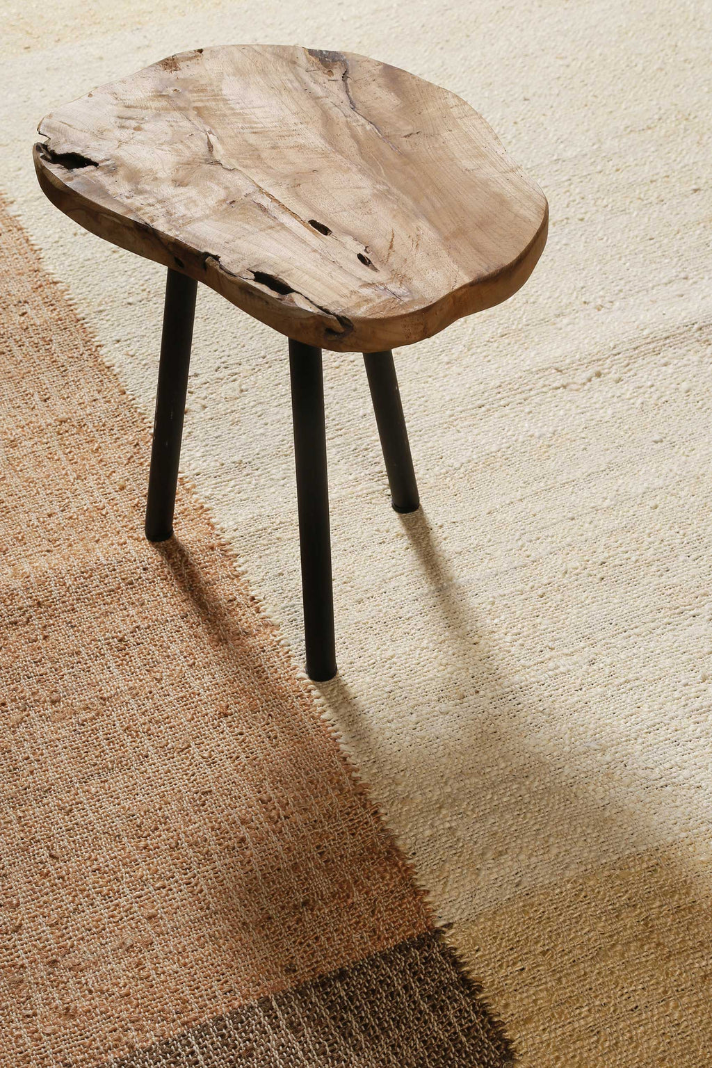 Handwebteppich Beige Braun aus Naturfaser "Valentin" Green Looop