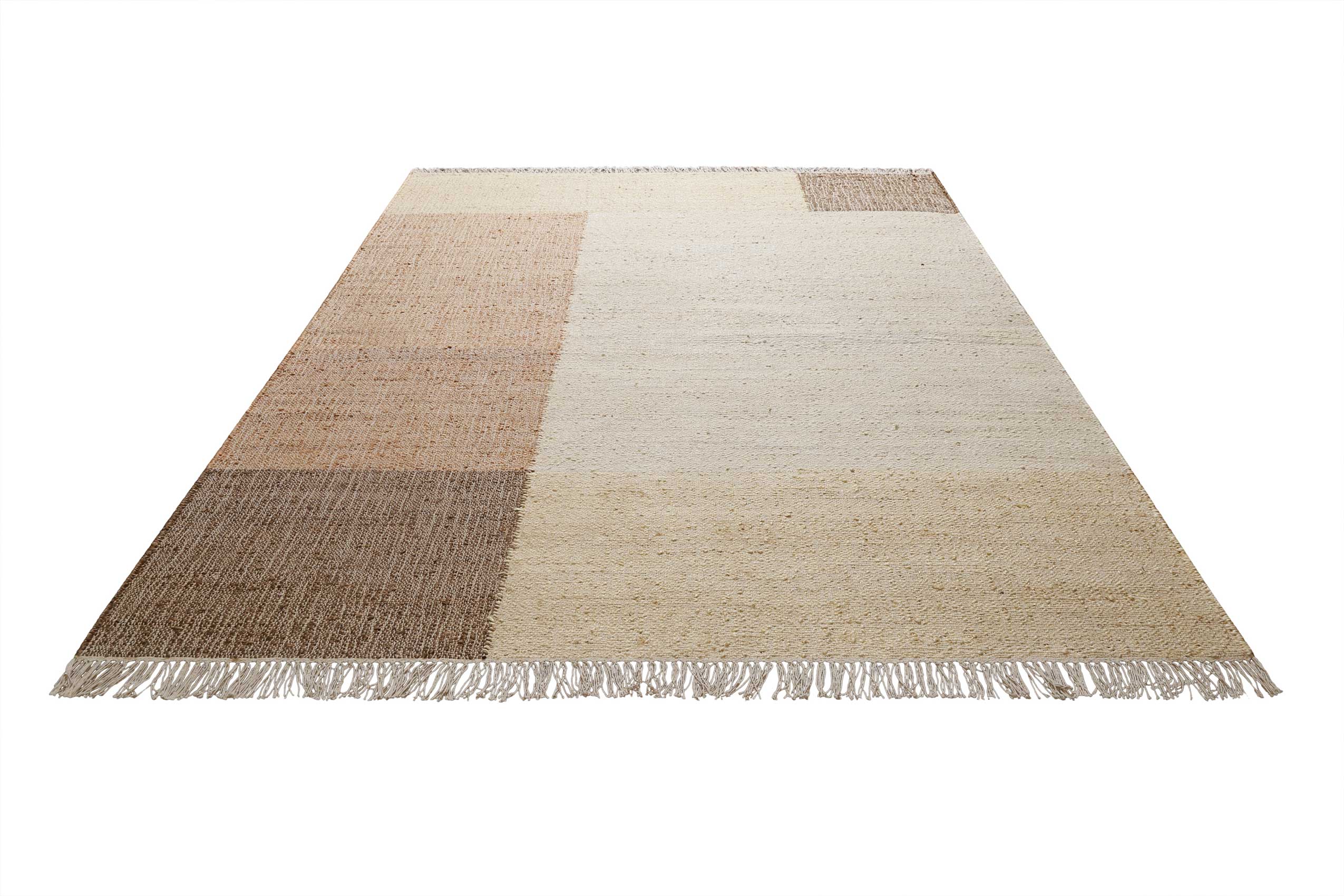 Handwebteppich Beige Braun aus Naturfaser "Valentin" Green Looop