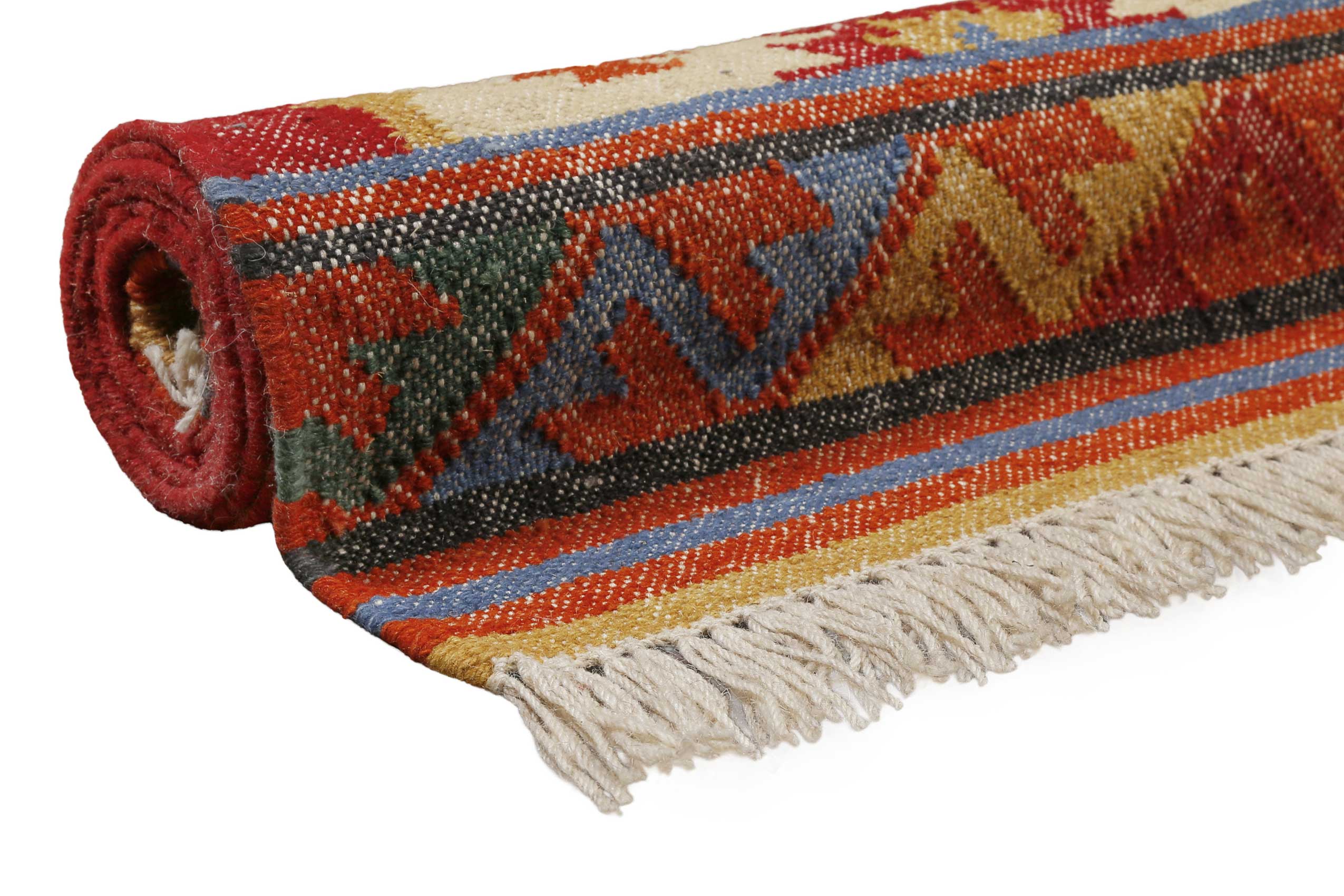Kelim Teppich Beige aus Wolle "Valere" Green Looop