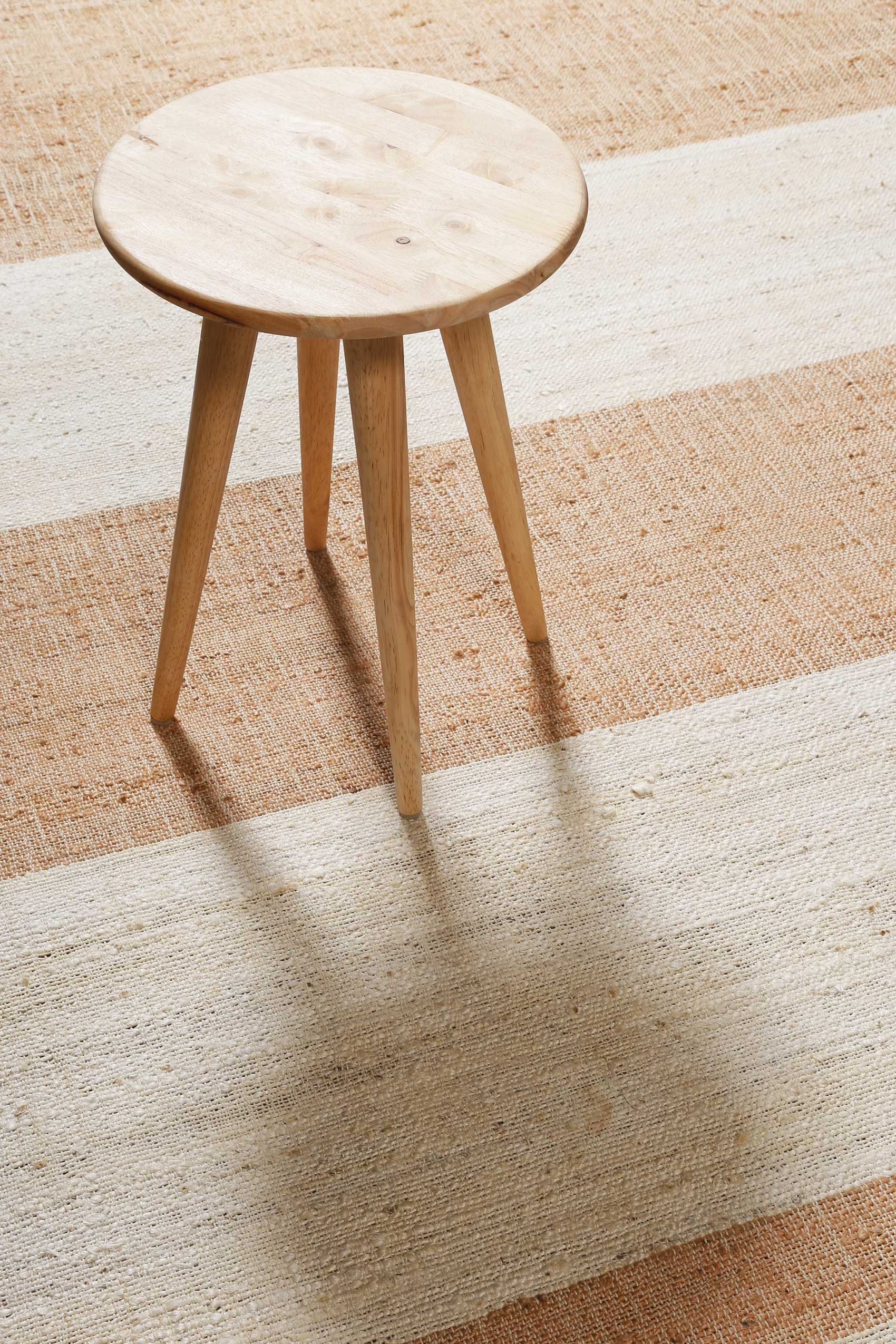 Handwebteppich Creme Beige Cognac aus Naturfaser "Vante" Green Looop