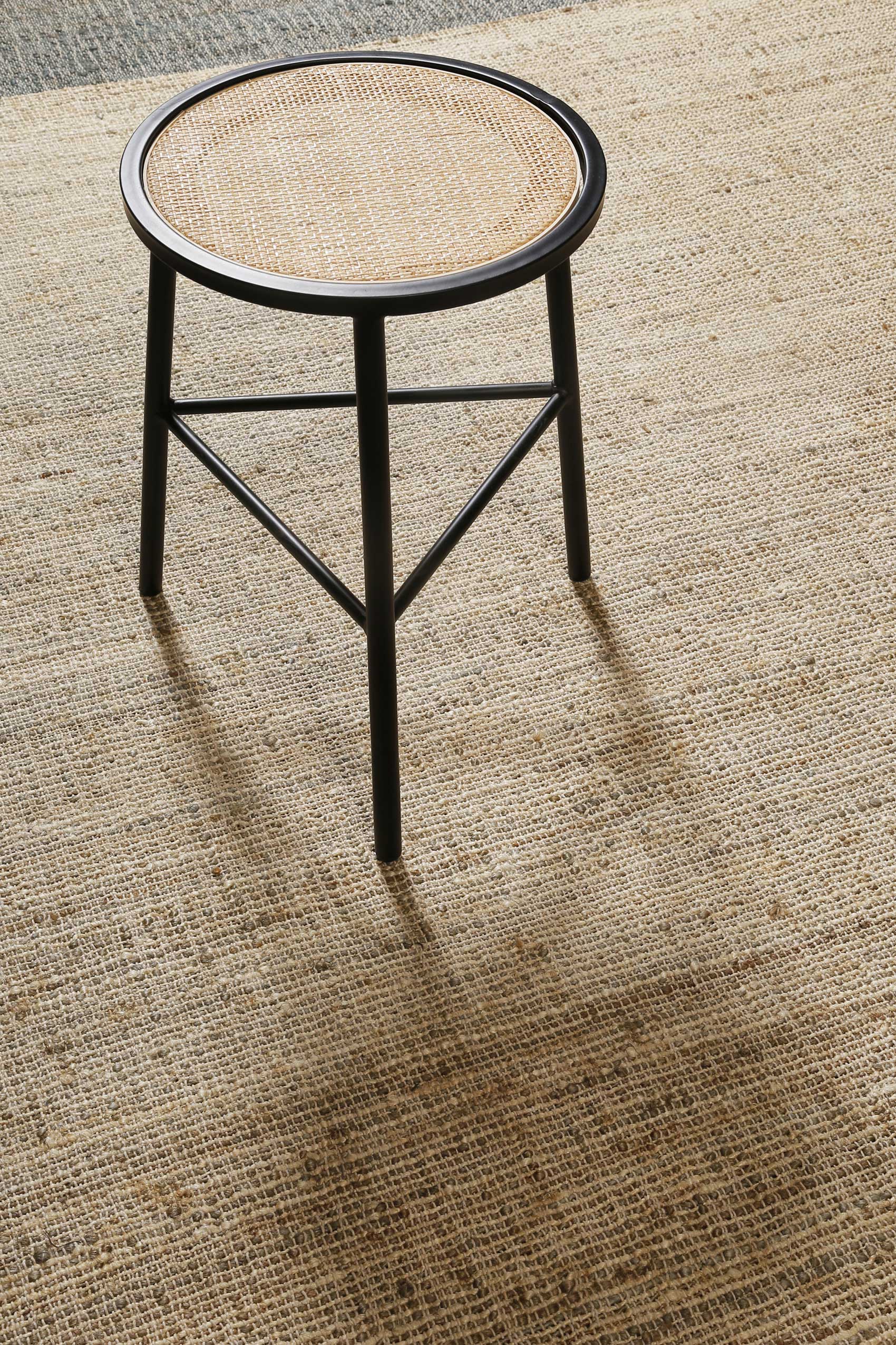 Handwebteppich Beige Grau aus Naturfaser "Viktor" Green Looop