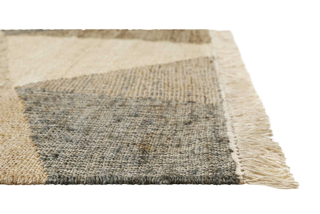 Handwebteppich Sand Taupe Braun aus Naturfaser "Vincent" Green Looop