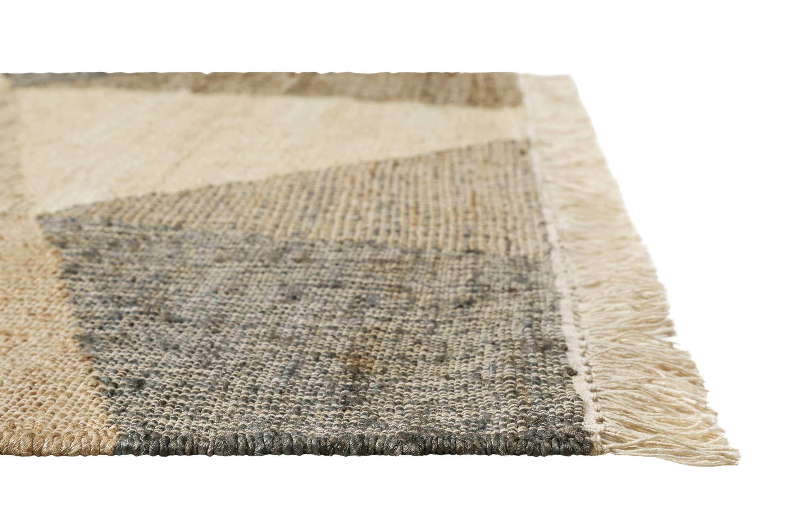 Handwebteppich Sand Taupe Braun aus Naturfaser "Vincent" Green Looop