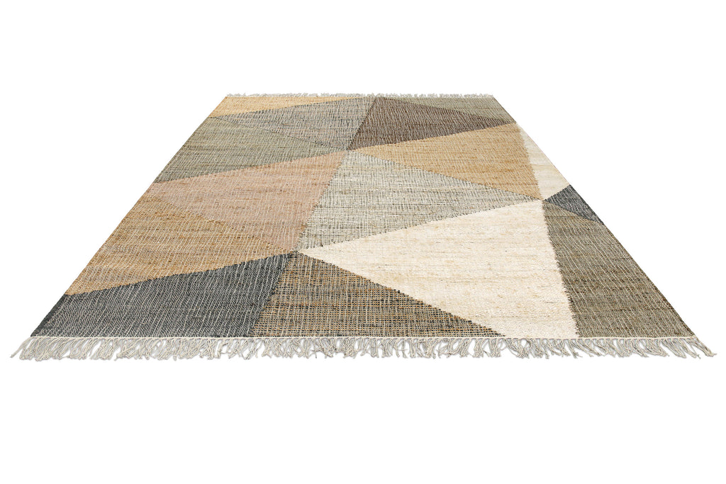 Handwebteppich Sand Taupe Braun aus Naturfaser "Vincent" Green Looop