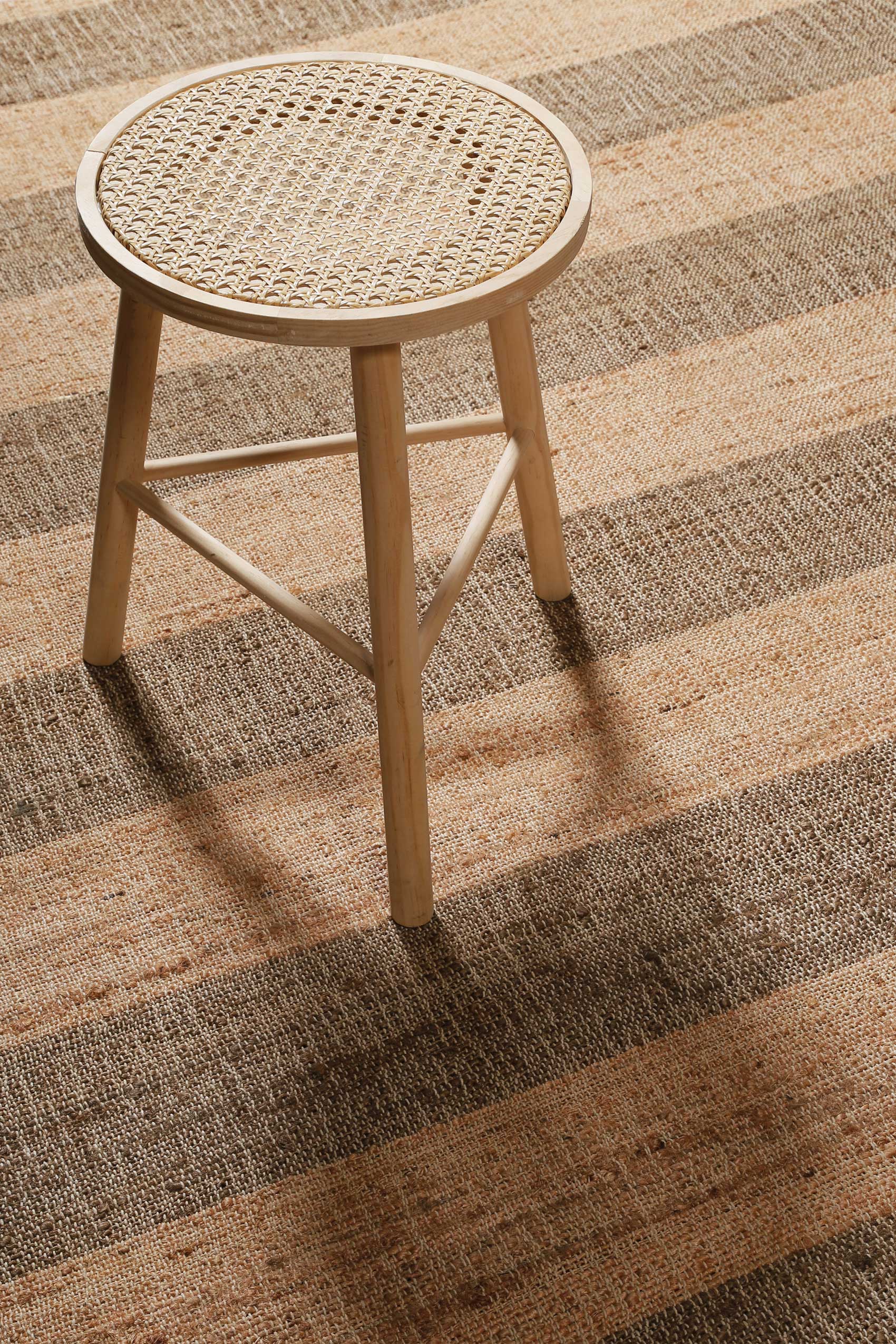 Handwebteppich Beige Braun aus Naturfaser "Virgil" Green Looop