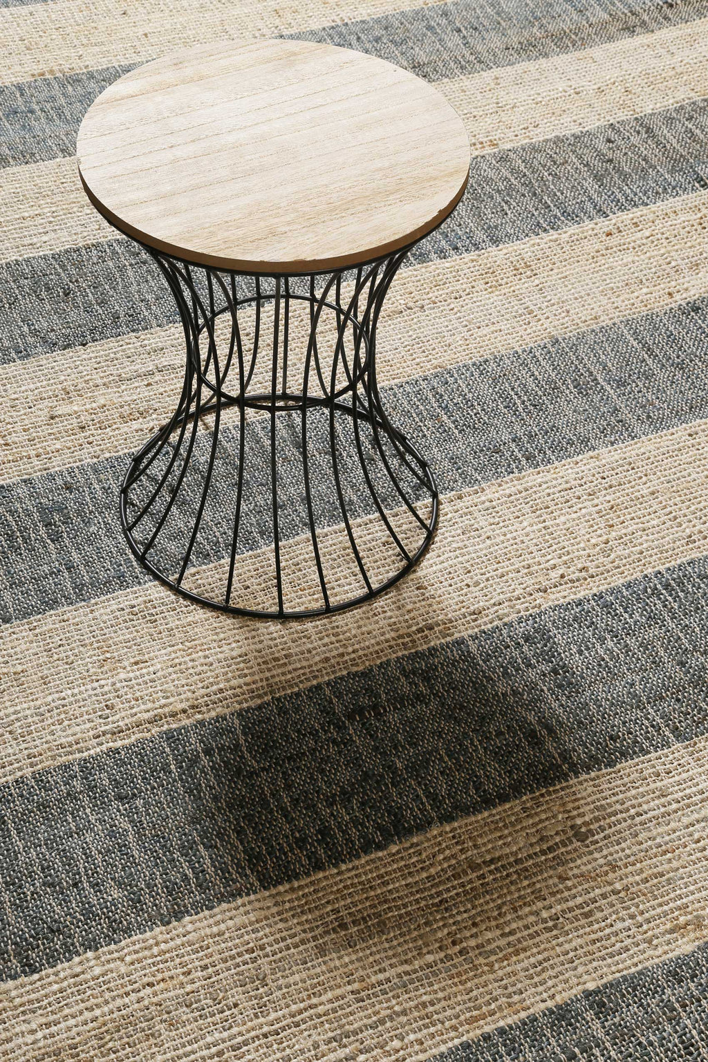 Handwebteppich Beige Grün aus Naturfaser "Virgil" Green Looop