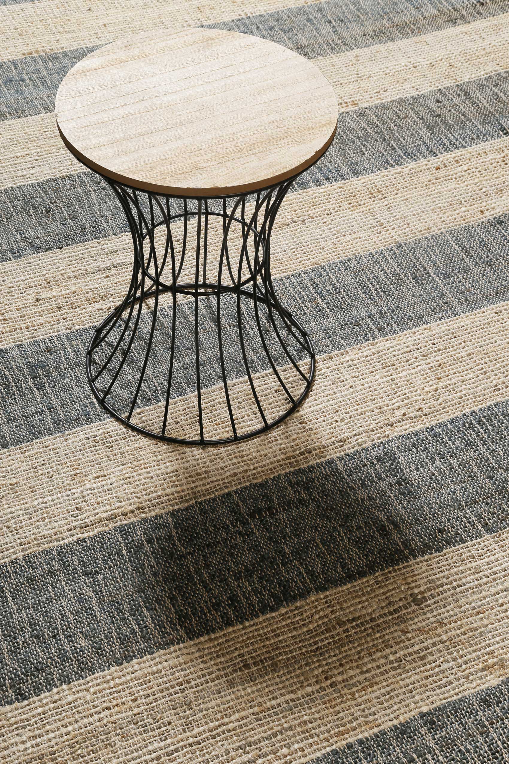 Handwebteppich Beige Grün aus Naturfaser "Virgil" Green Looop