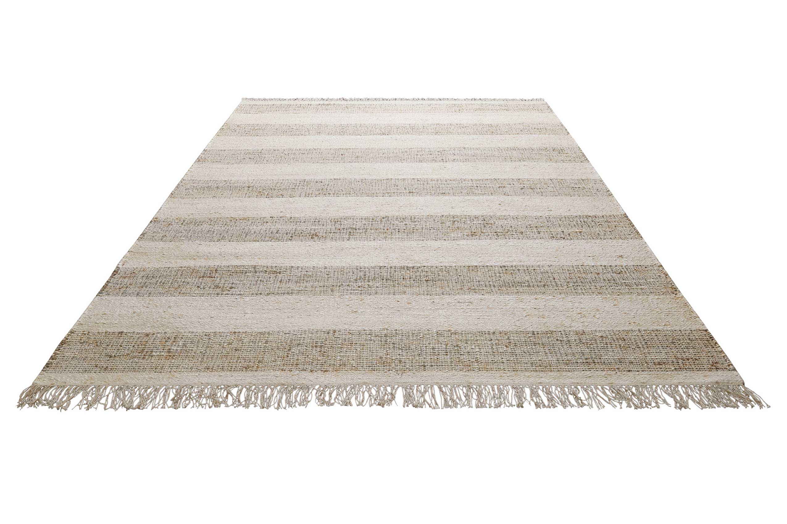 Handwebteppich Beige Sand aus Naturfaser "Virgil" Green Looop