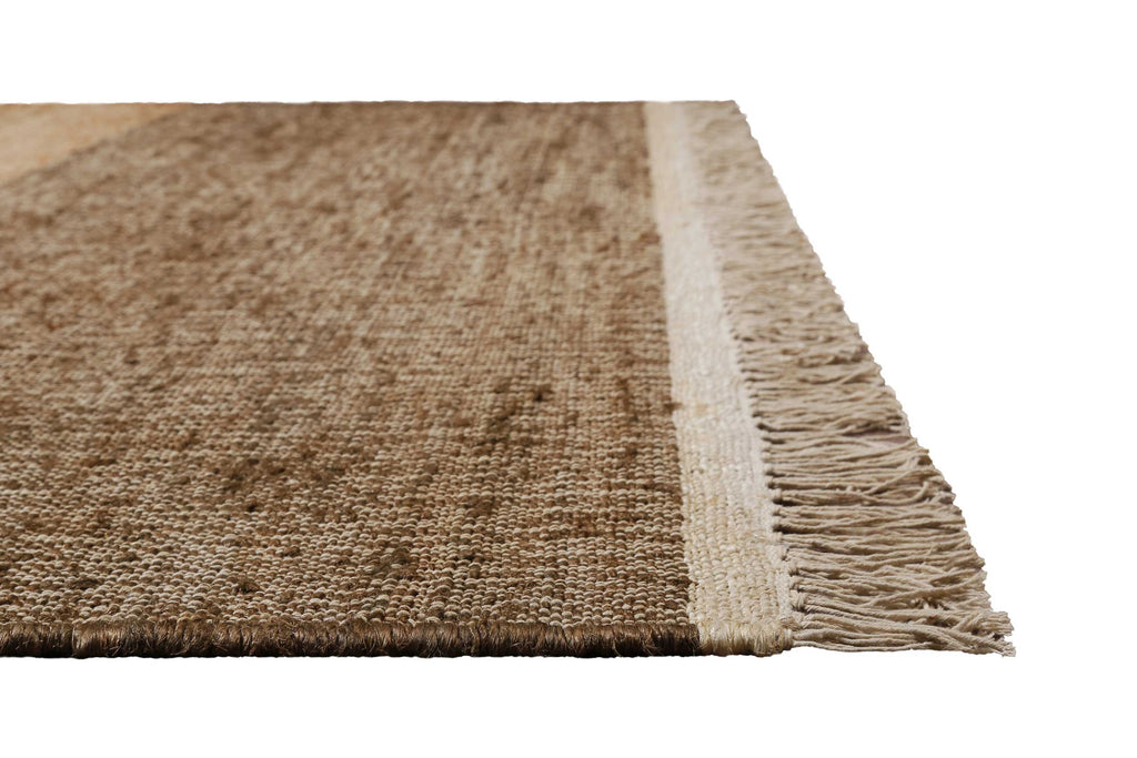 Handwebteppich Beige Braun aus Naturfaser "Vito" Green Looop
