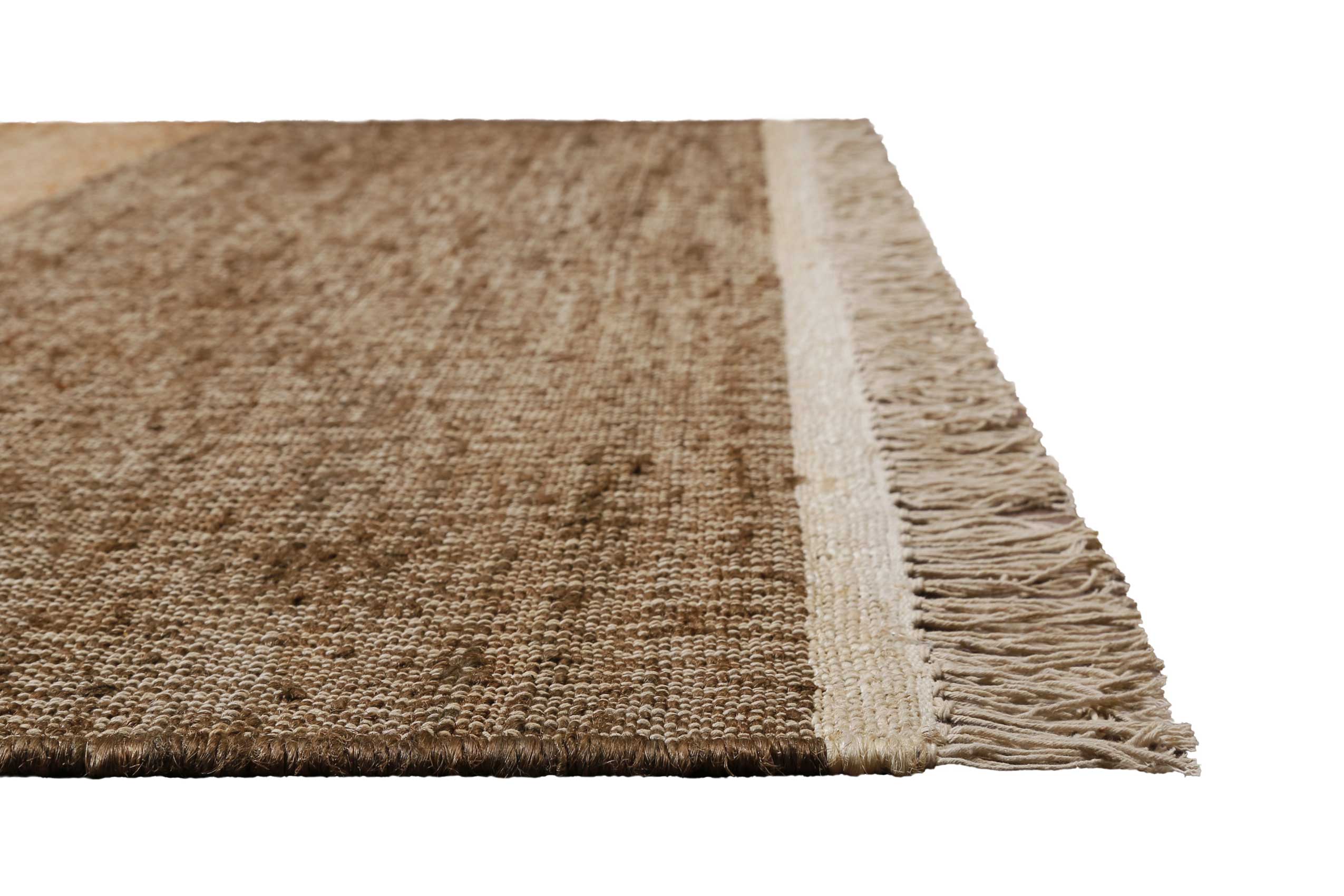 Handwebteppich Beige Braun aus Naturfaser "Vito" Green Looop