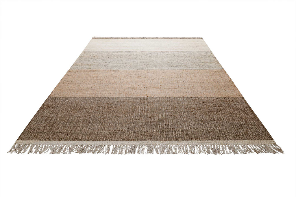 Handwebteppich Beige Braun aus Naturfaser "Vito" Green Looop