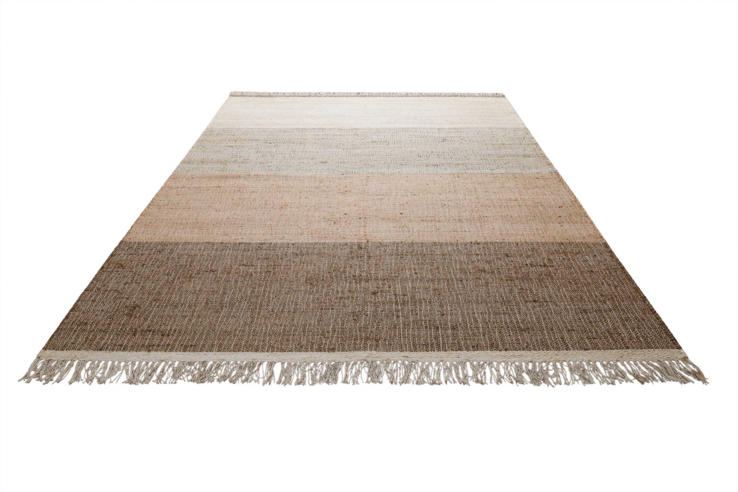 Handwebteppich Beige Braun aus Naturfaser "Vito" Green Looop
