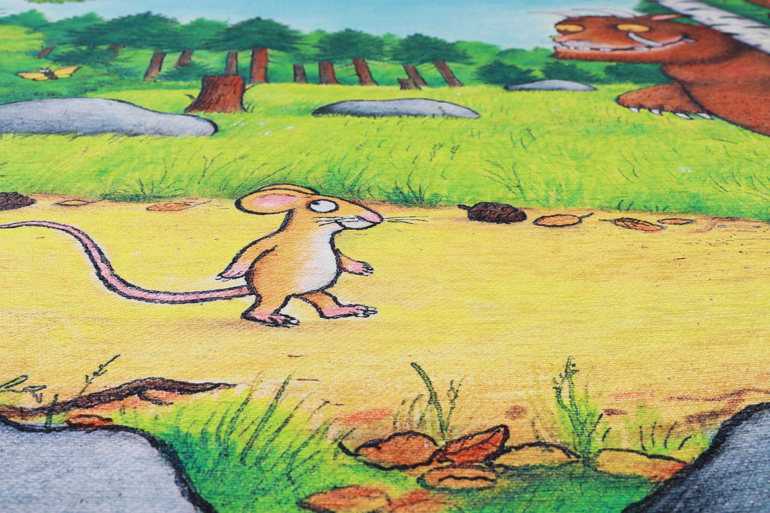 Grüffelo Kinderteppich Bunt Kurzflor "Mouselo"