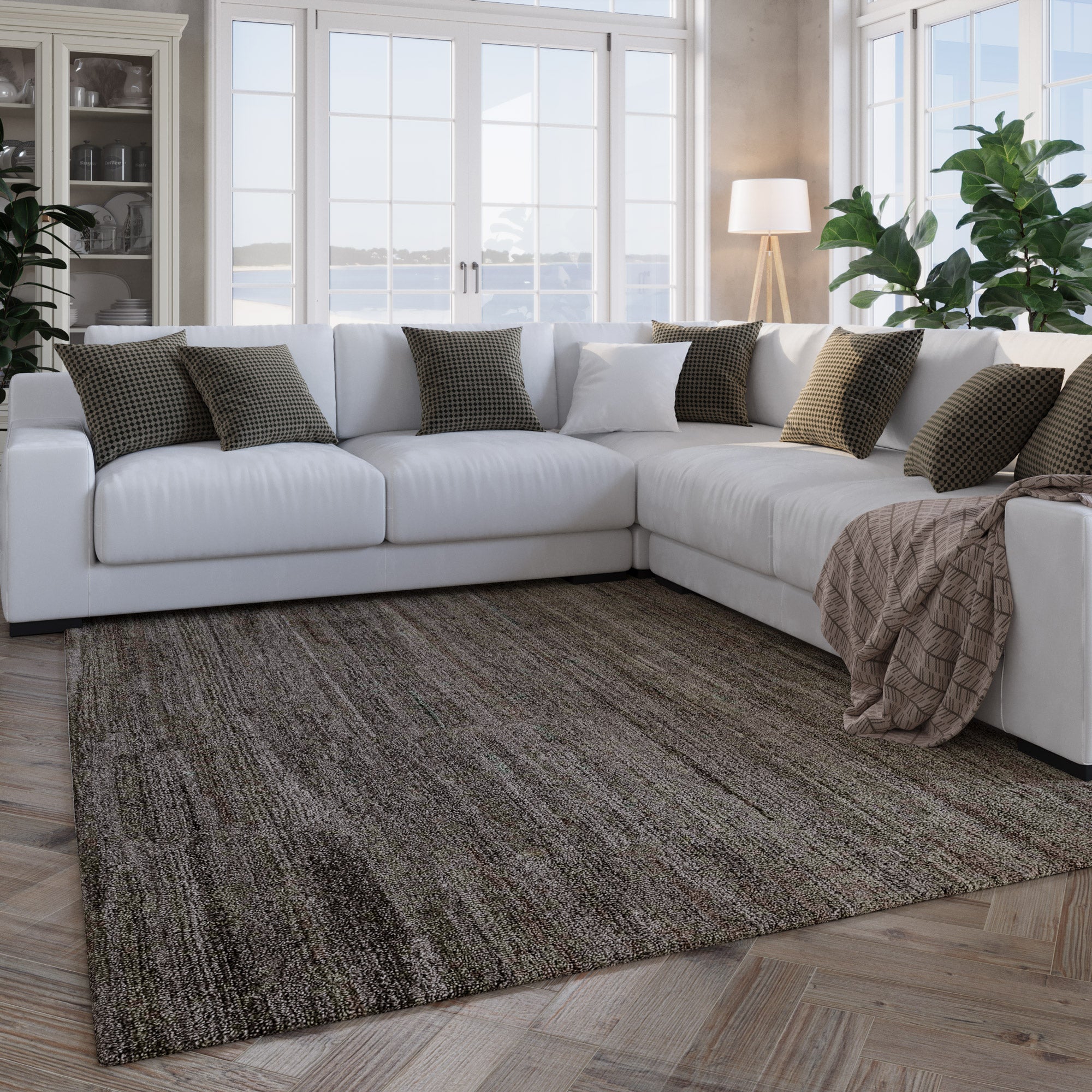 Kurzflor Teppich Grau Braun meliert "Hamptons EIGHTEEN" WECONhome