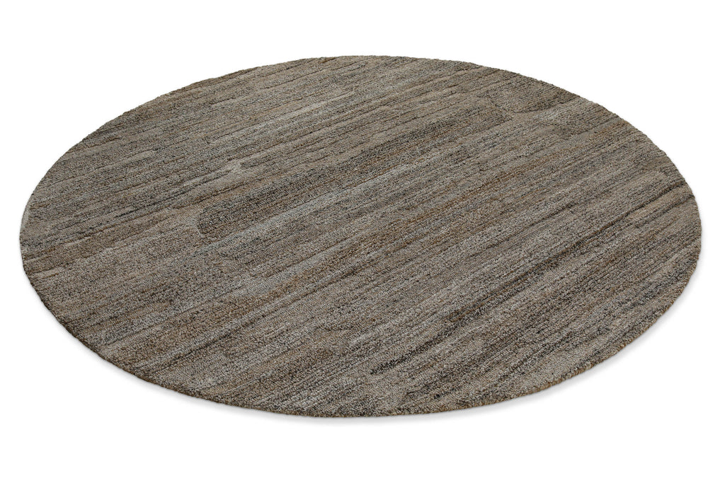 Kurzflor Teppich Rund Grau Braun meliert "Hamptons EIGHTEEN" WECONhome