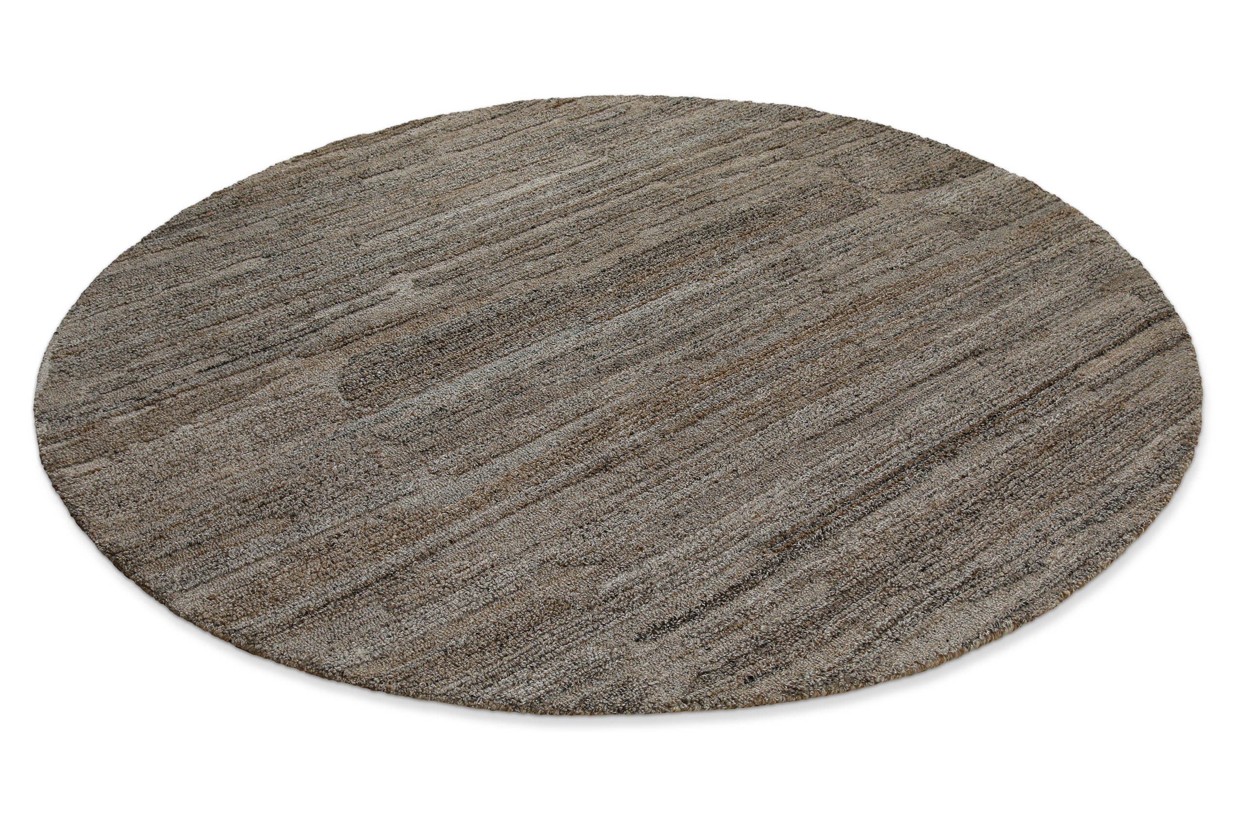 Kurzflor Teppich Rund Grau Braun meliert "Hamptons EIGHTEEN" WECONhome