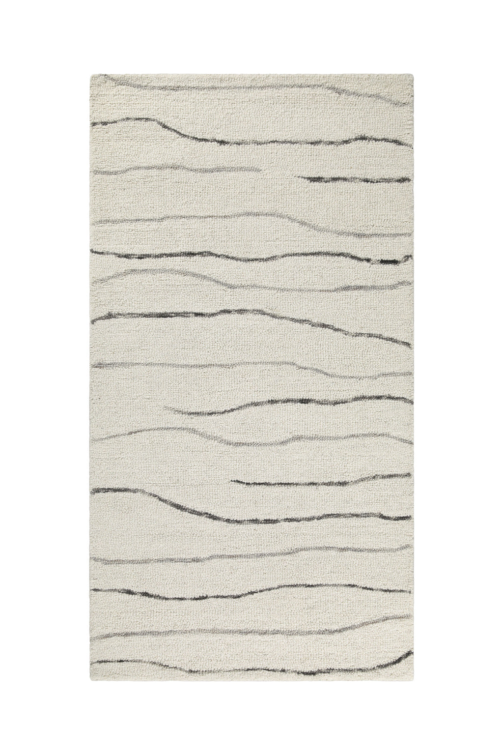 Kurzflor Teppich Creme Weiß aus Schurwolle "Hamptons ELEVEN" WECONhome