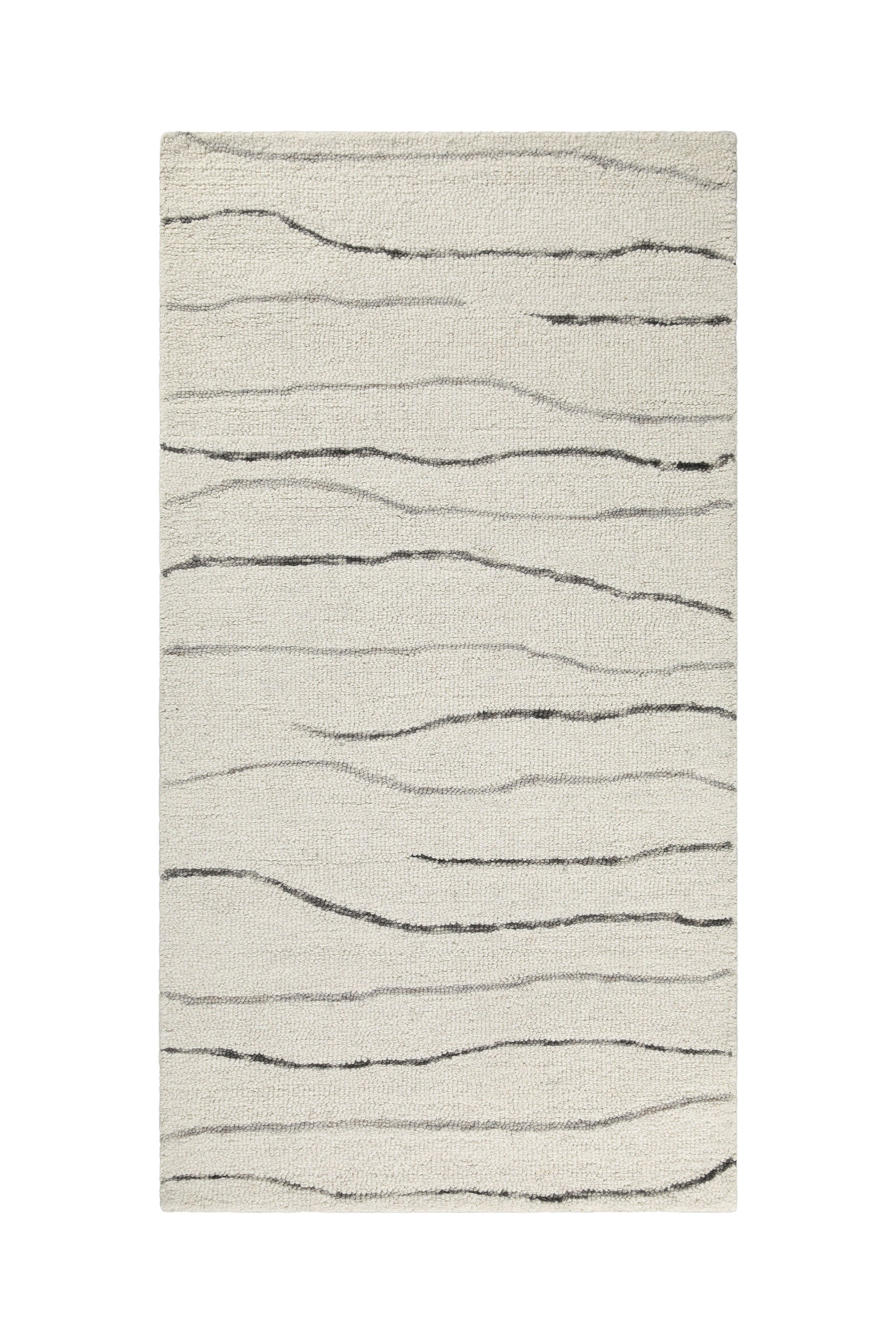 Kurzflor Teppich Creme Weiß aus Schurwolle "Hamptons ELEVEN" WECONhome