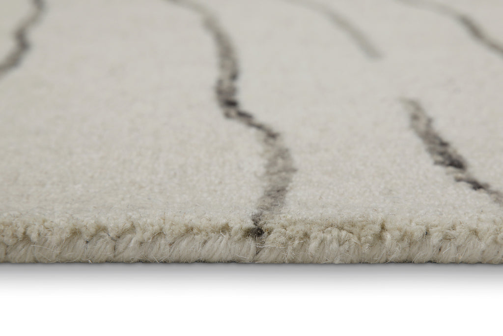 Kurzflor Teppich Rund Creme Weiß aus Schurwolle "Hamptons ELEVEN" WECONhome