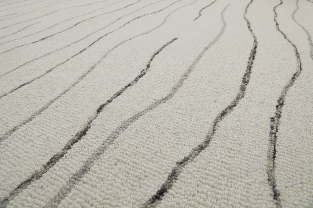 Kurzflor Teppich Rund Creme Weiß aus Schurwolle "Hamptons ELEVEN" WECONhome