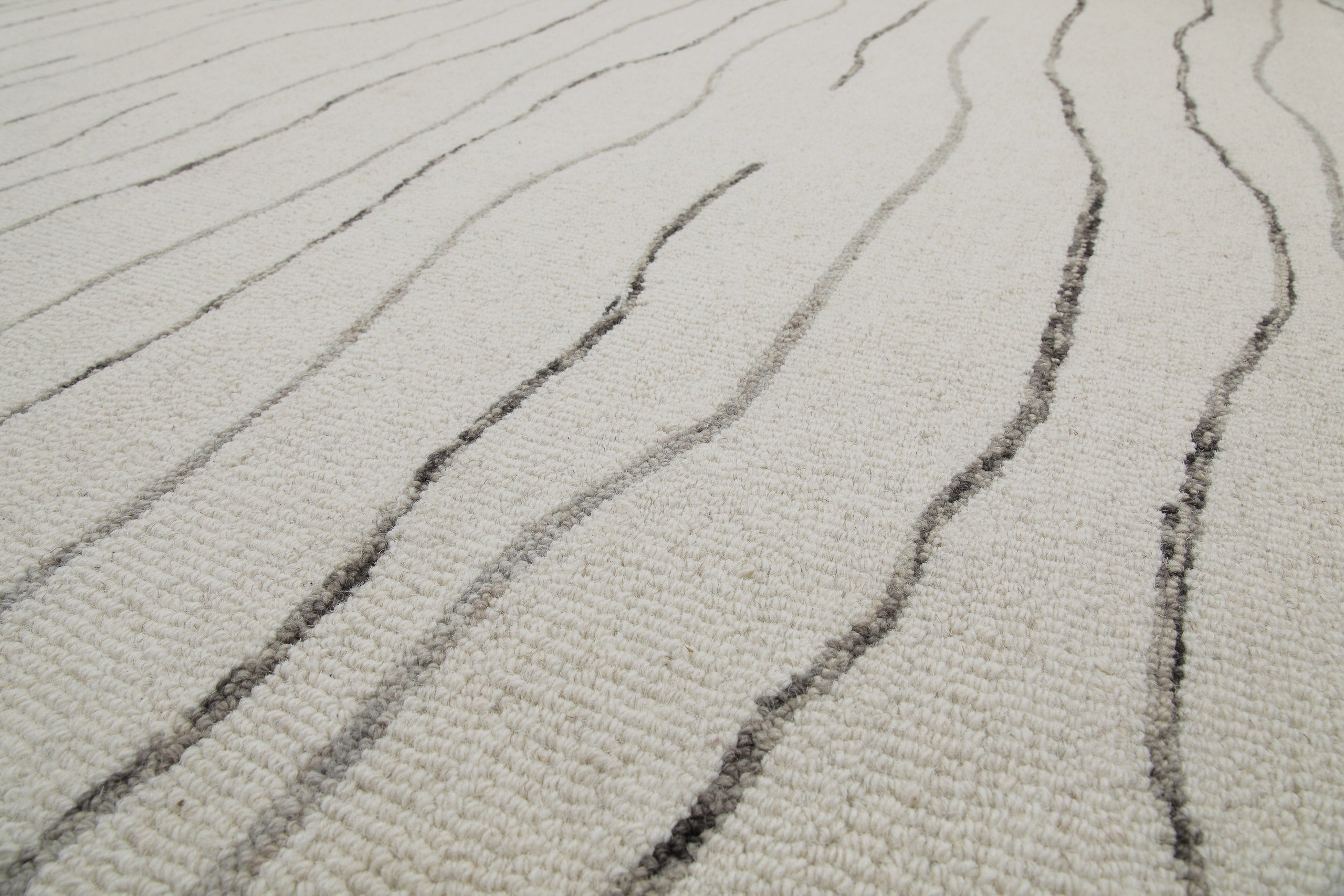 Kurzflor Teppich Rund Creme Weiß aus Schurwolle "Hamptons ELEVEN" WECONhome