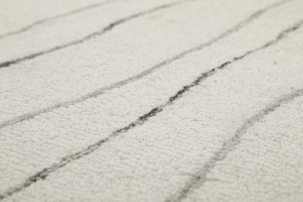 Kurzflor Teppich Creme Weiß aus Schurwolle "Hamptons ELEVEN" WECONhome