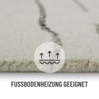 Kurzflor Teppich Creme Weiß aus Schurwolle "Hamptons ELEVEN" WECONhome