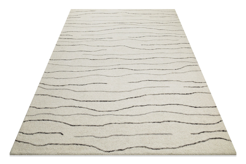 Kurzflor Teppich Creme Weiß aus Schurwolle "Hamptons ELEVEN" WECONhome