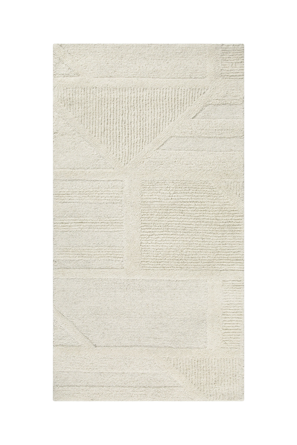 Kurzflor Teppich Creme Weiß aus Schurwolle "Hamptons FIFTEEN" WECONhome