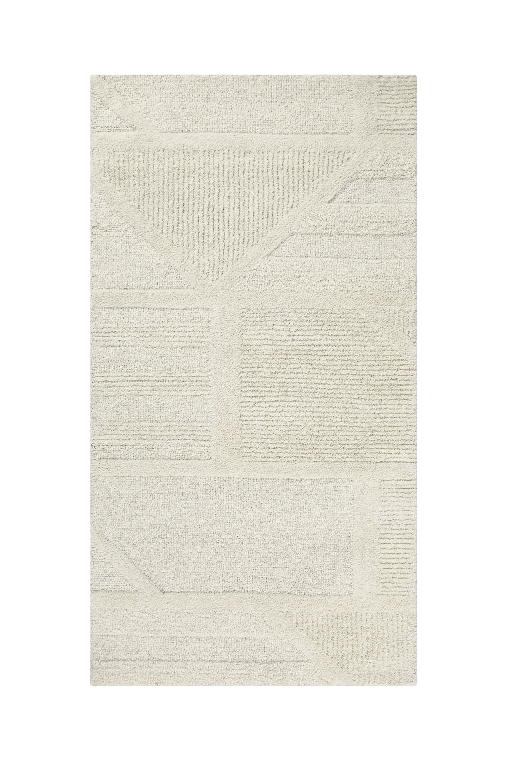 Kurzflor Teppich Creme Weiß aus Schurwolle "Hamptons FIFTEEN" WECONhome