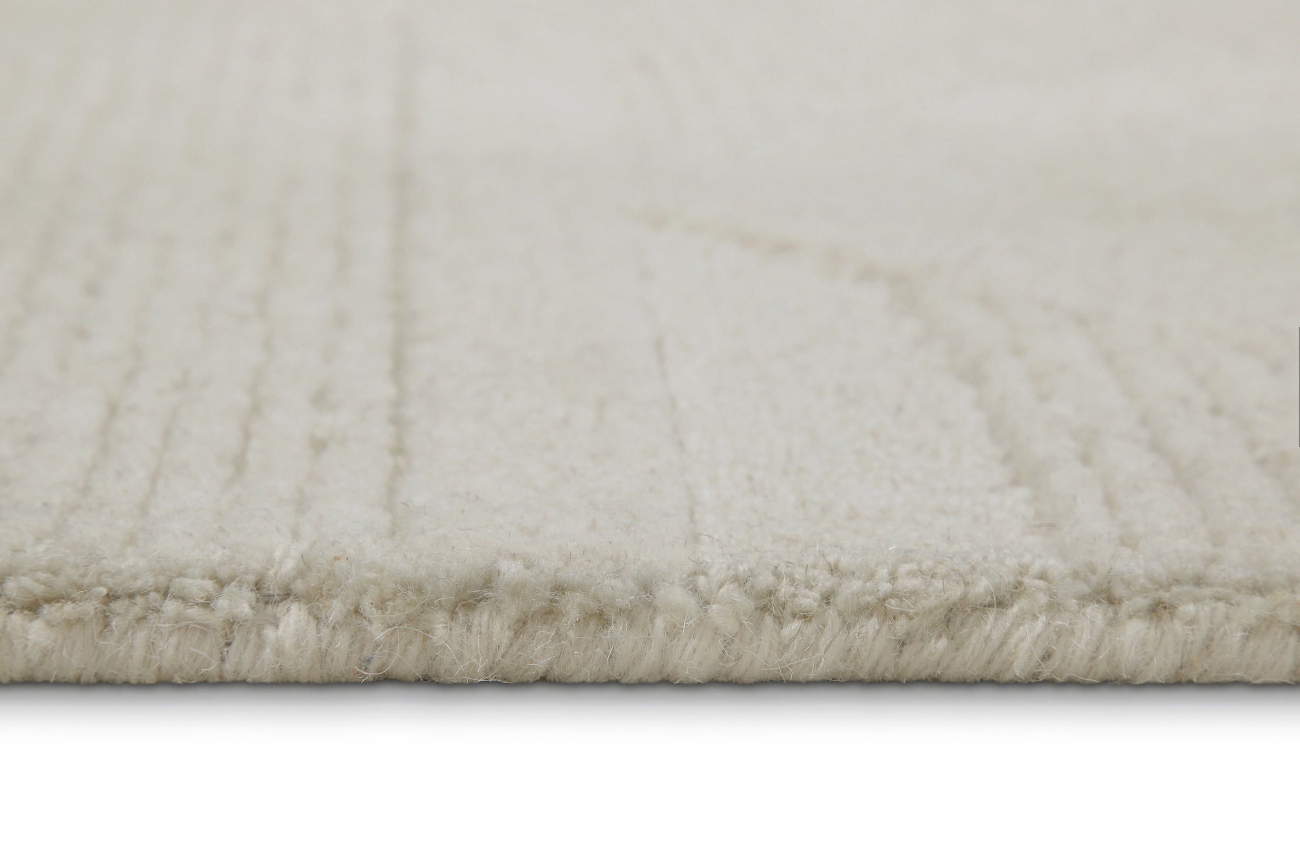 Kurzflor Teppich Rund Creme Weiß aus Schurwolle "Hamptons FIFTEEN" WECONhome