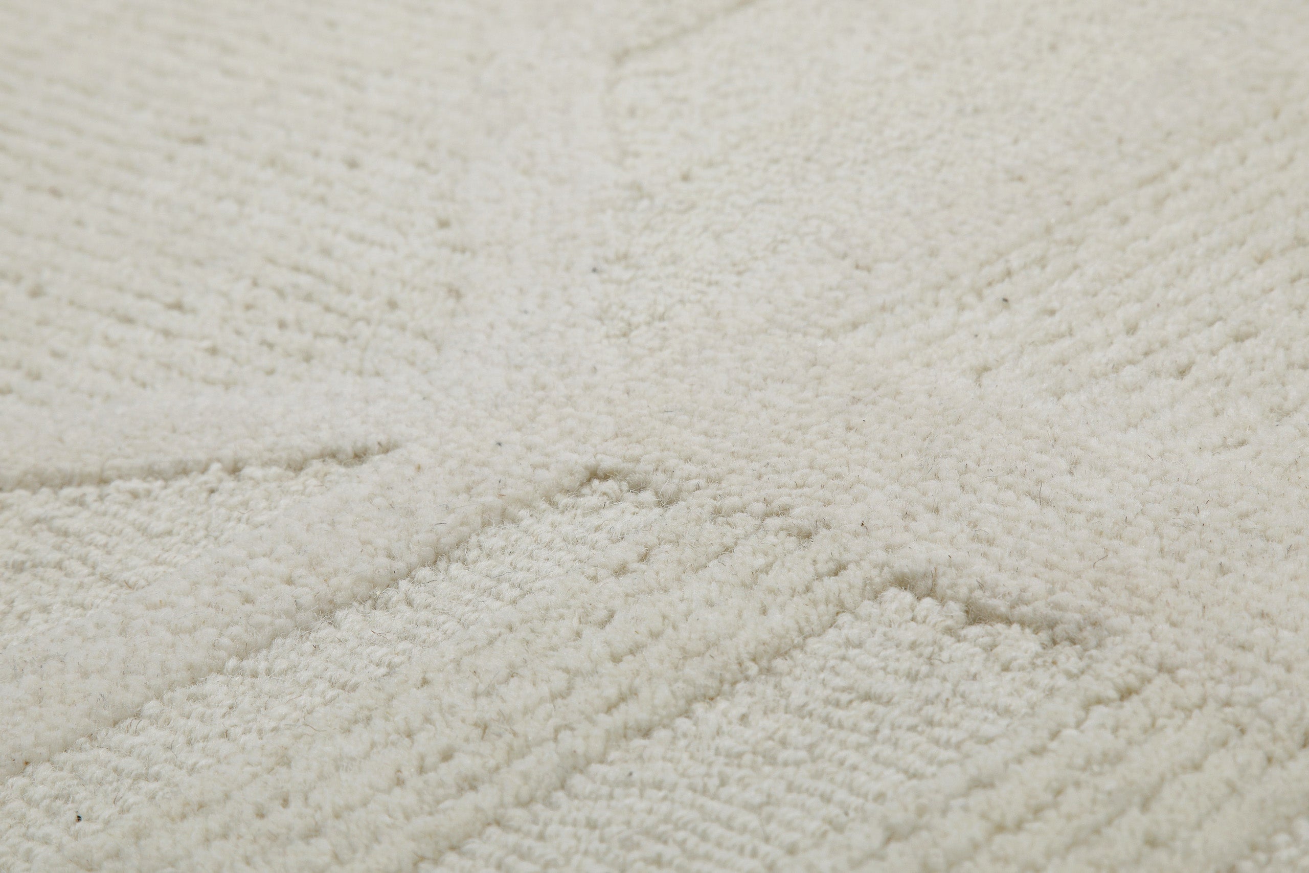 Kurzflor Teppich Rund Creme Weiß aus Schurwolle "Hamptons FIFTEEN" WECONhome