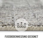Kurzflor Teppich Rund Beige Grau "Hamptons FORTY" WECONhome