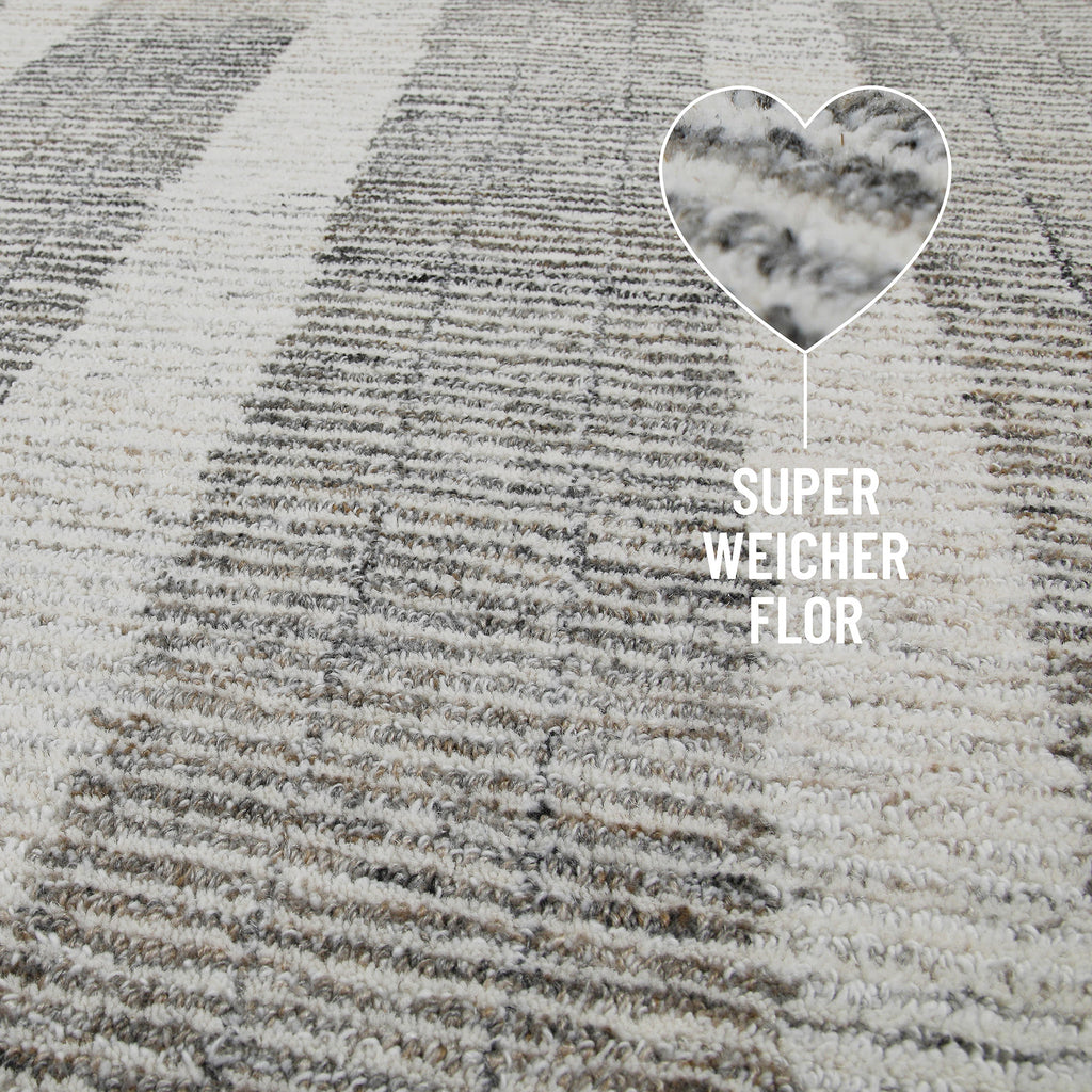 Kurzflor Teppich Beige Grau "Hamptons FORTY" WECONhome