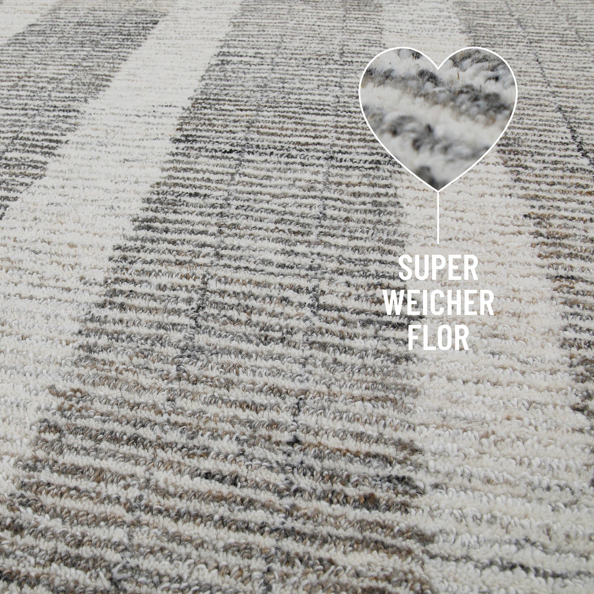 Kurzflor Teppich Beige Grau "Hamptons FORTY" WECONhome