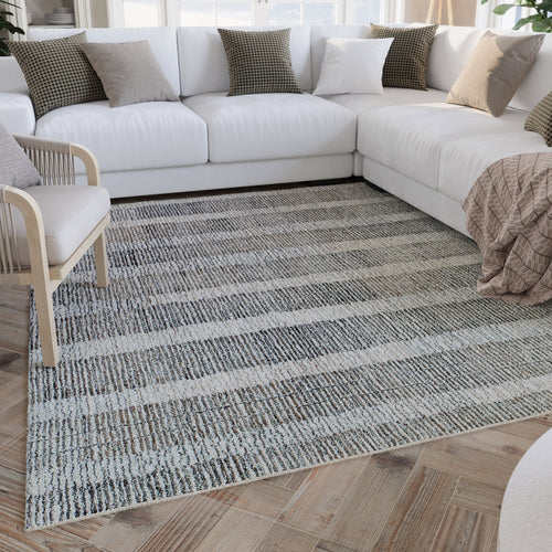 Kurzflor Teppich Beige Grau "Hamptons FORTY" WECONhome