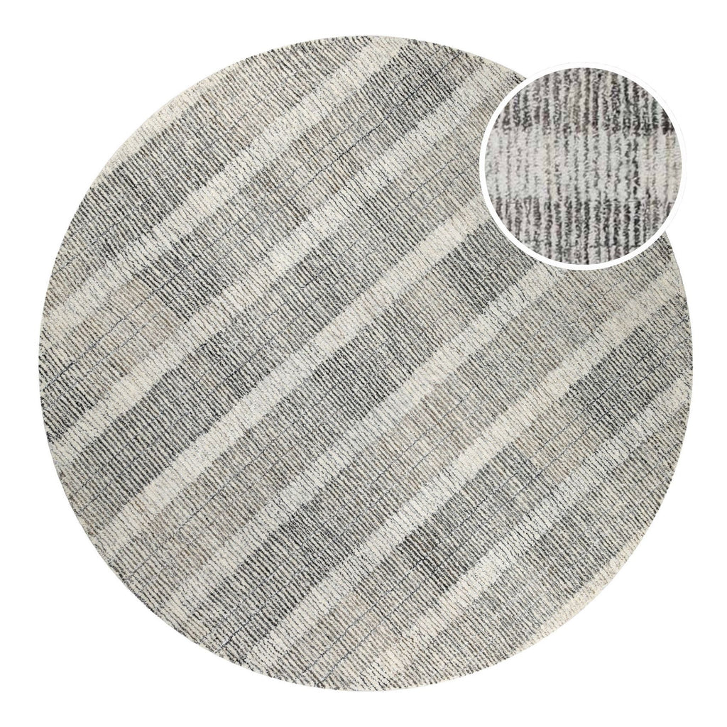 Kurzflor Teppich Rund Beige Grau "Hamptons FORTY" WECONhome