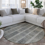 Kurzflor Teppich Rund Beige Grau "Hamptons FORTY" WECONhome