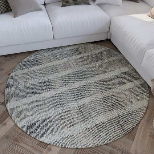 Kurzflor Teppich Rund Beige Grau "Hamptons FORTY" WECONhome