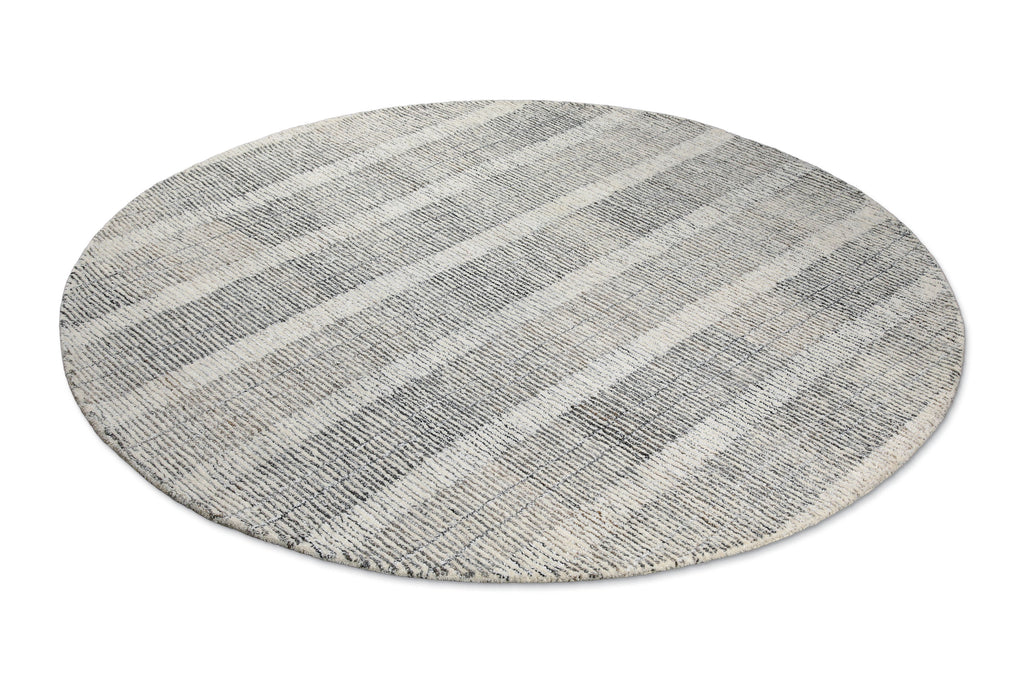 Kurzflor Teppich Rund Beige Grau "Hamptons FORTY" WECONhome