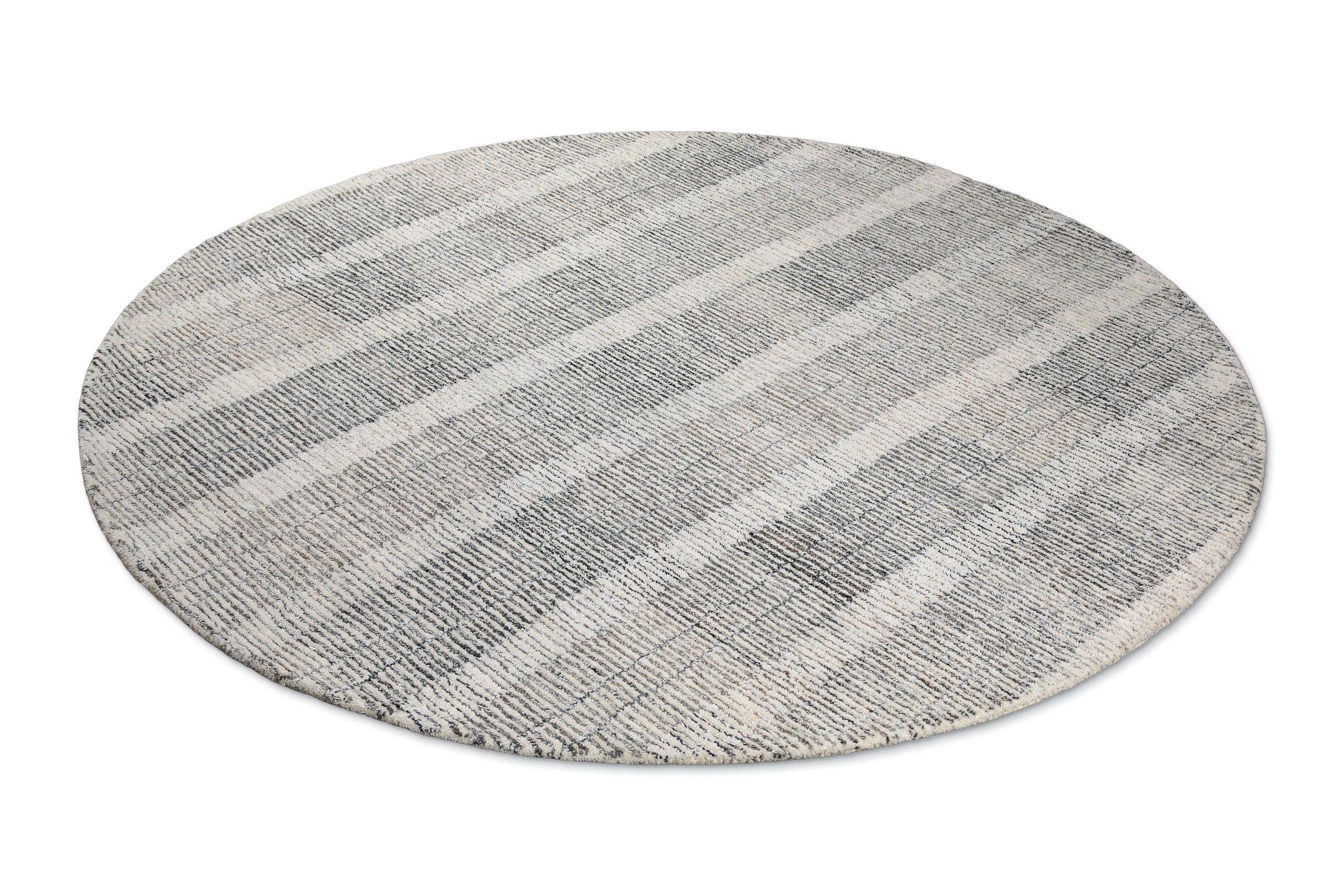 Kurzflor Teppich Rund Beige Grau "Hamptons FORTY" WECONhome