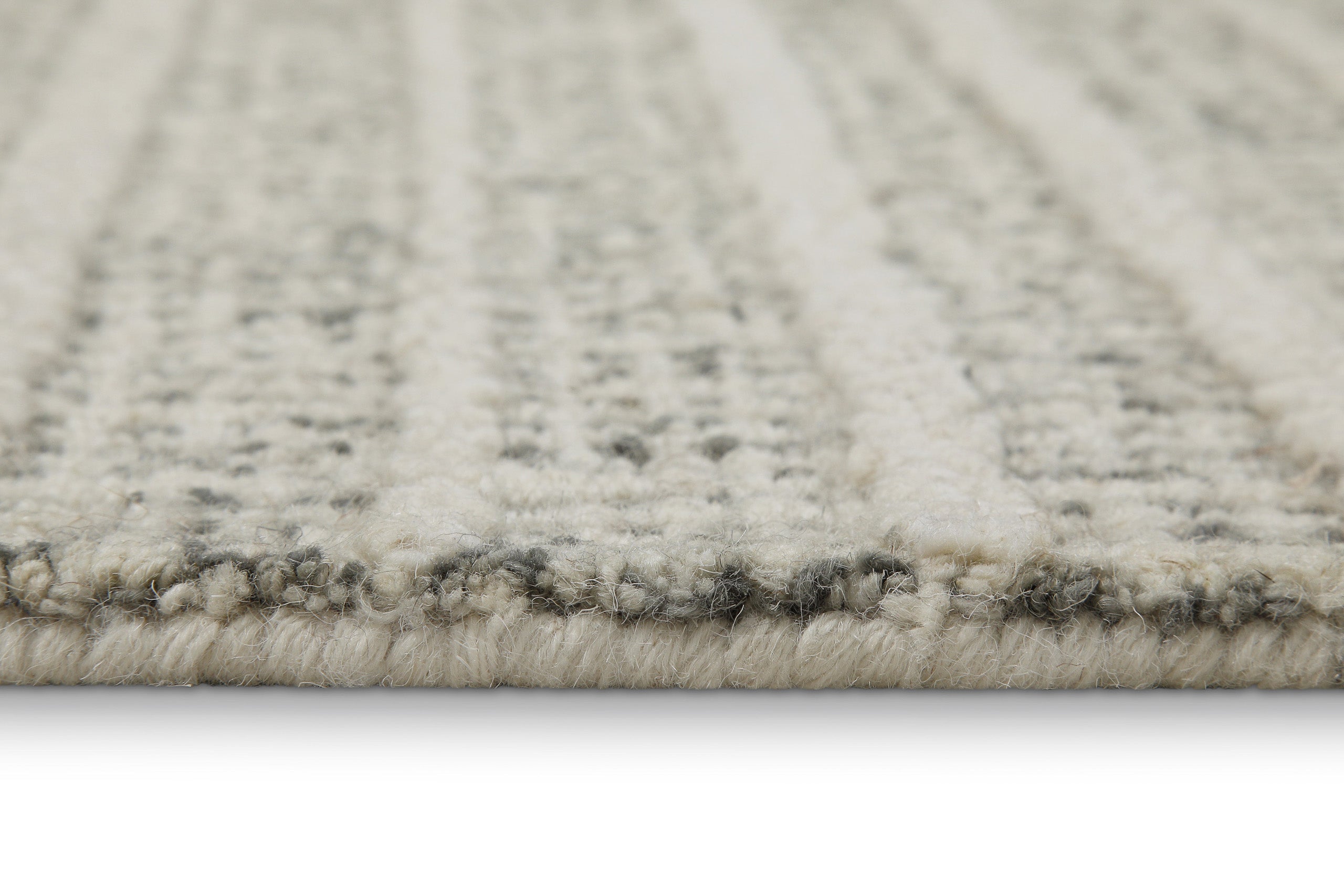 Kurzflor Teppich Rund Grau aus Schurwolle "Hamptons FORTYFIVE" WECONhome
