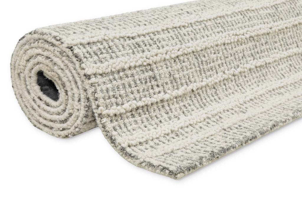 Kurzflor Teppich Grau aus Schurwolle "Hamptons FORTYFIVE" WECONhome