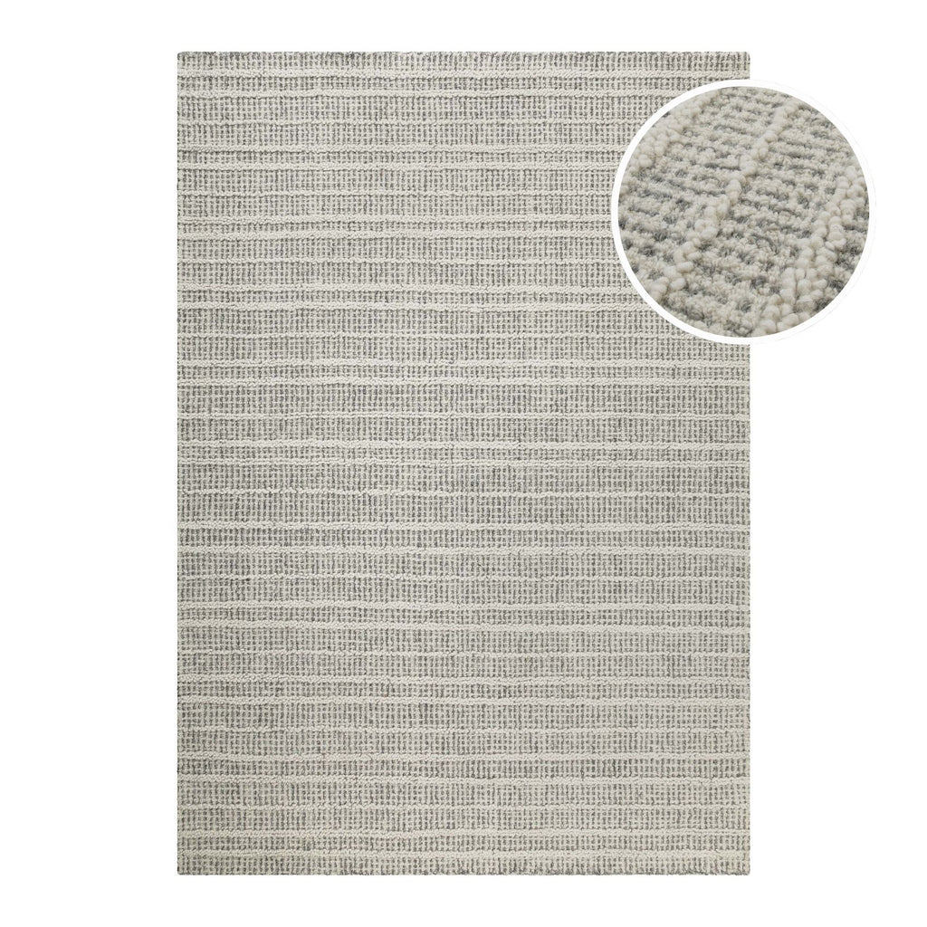 Kurzflor Teppich Grau aus Schurwolle "Hamptons FORTYFIVE" WECONhome