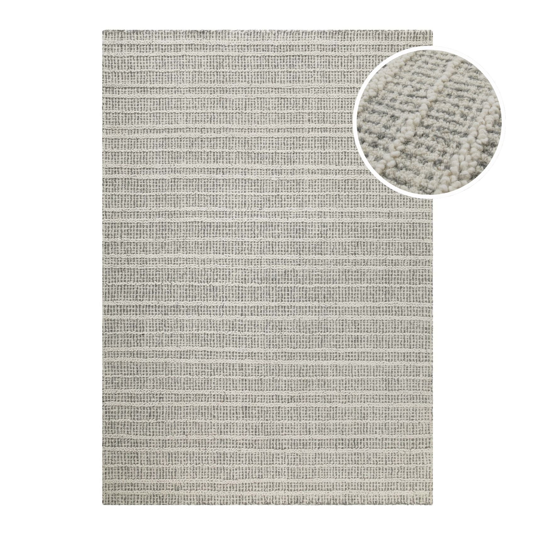 Kurzflor Teppich Grau aus Schurwolle "Hamptons FORTYFIVE" WECONhome